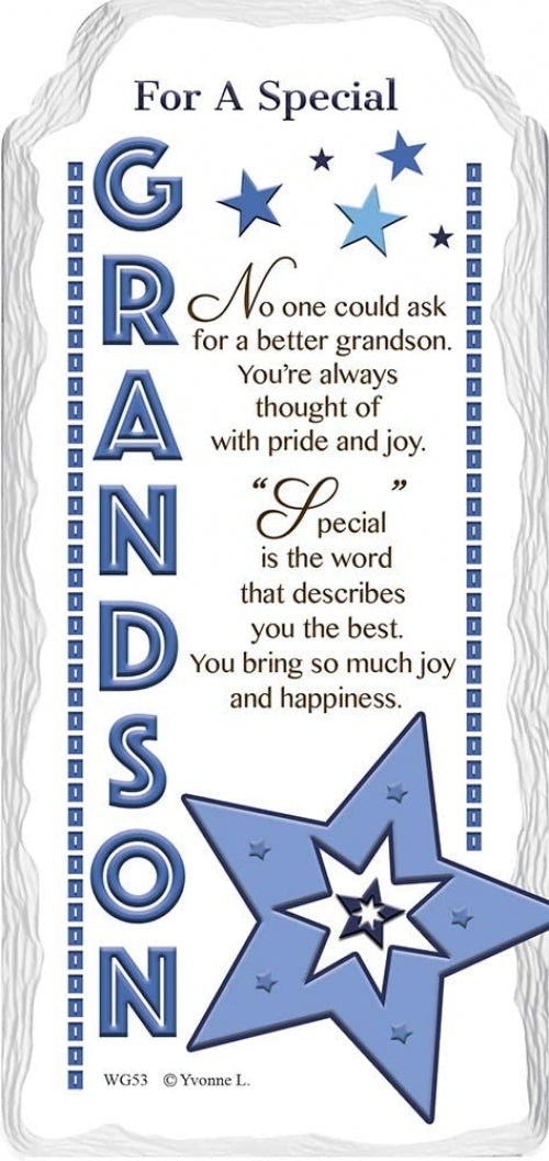 For A Special Grandson Sentimental Handcrafted Ceramic Plaque Birthday Gift