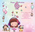 Happy Birthday 6 Today - Little Girl Greeting Card with Lovely Verse - Fun, Music, Headphones, Duck, Monkey, Lemonade, Balloons & Cupcake - Wee Nippers by Cardigan Cards