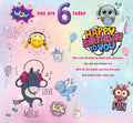 For a Lovely Niece who is 6 Today Happy Birthday - Cool Girl Greeting Card with Lovely Verse - Fun, Party, Music, Emoji, Animals, Ombre Pop Art - Wee Nippers by Cardigan Cards