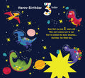 Happy Birthday Nephew 3 Today - Greeting Card with Lovely Verse - Outer Space Dinosaur Astronauts, Planets & Stars - Wee Nippers by Cardigan Cards