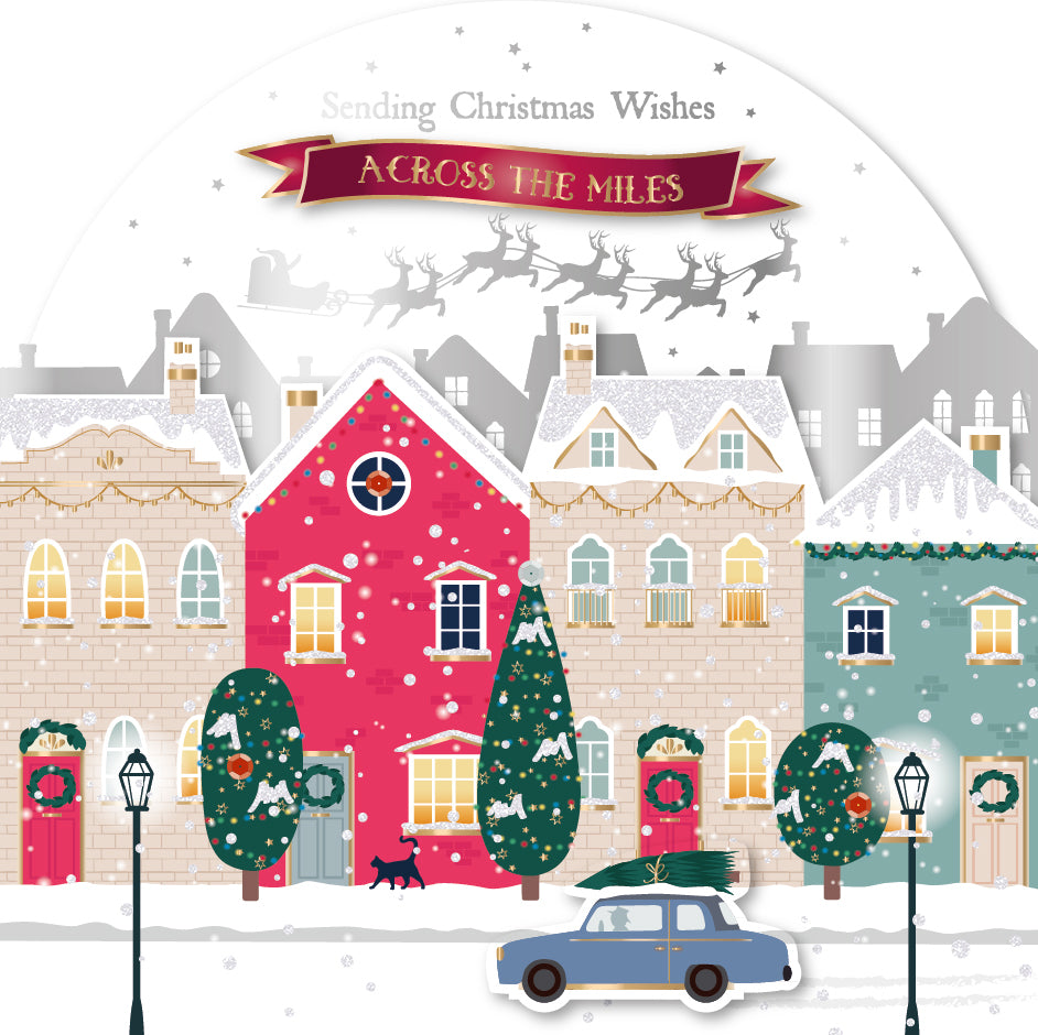 Sending Christmas Wishes Across The Miles Luxury Handmade 3D Greeting Card By Talking Pictures