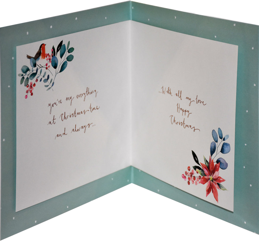 To My Wonderful Wife At Christmas Time 3D Luxury Large Square Ling Design Christmas Card