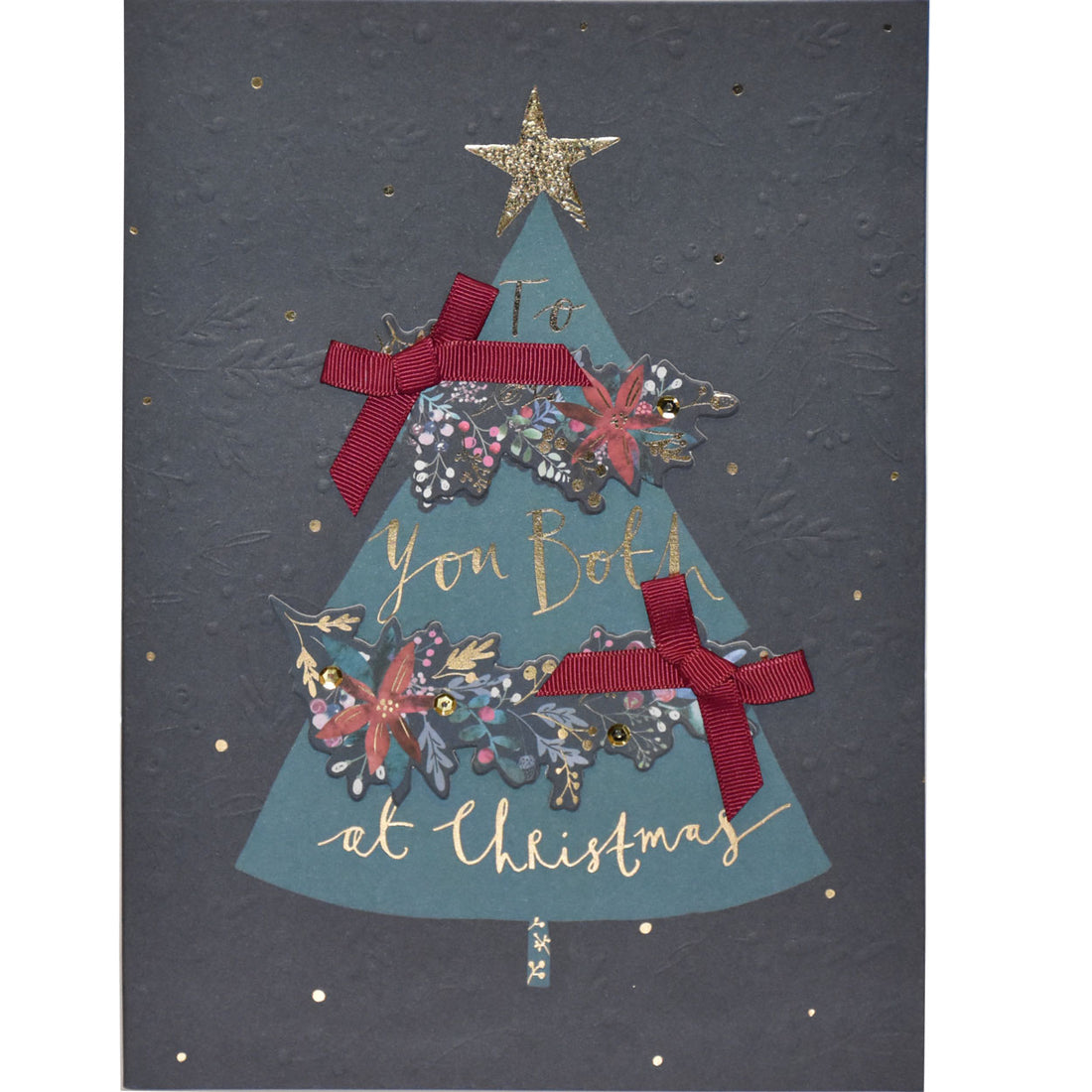 To You Both at Christmas Festive Tree 3D Luxury Large Ling Design Christmas Card