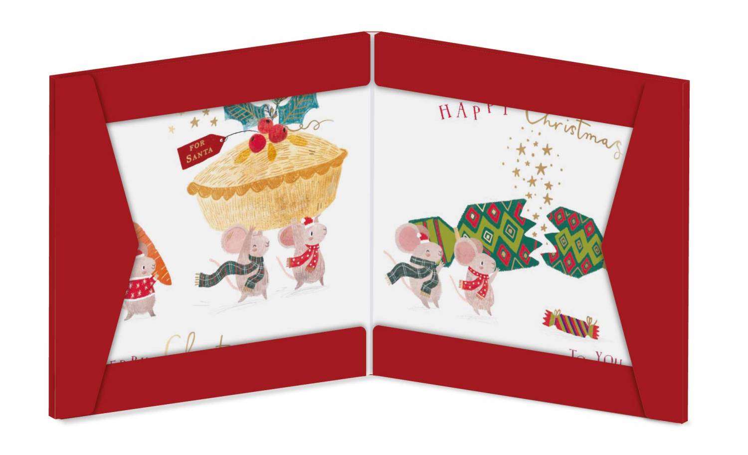 For Santa - Ling Design - Curious Inksmith - Christmas Wallet Pack of 8 Xmas Cards in 2 Designs 