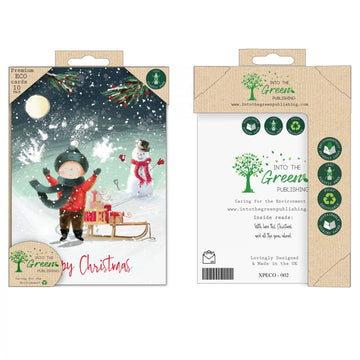 Into the Green Publishing 100% Plastic Free ECO Friendly Pack of 10 Xmas Christmas Cards with Envelopes (Sleigh Xmas Delivery)