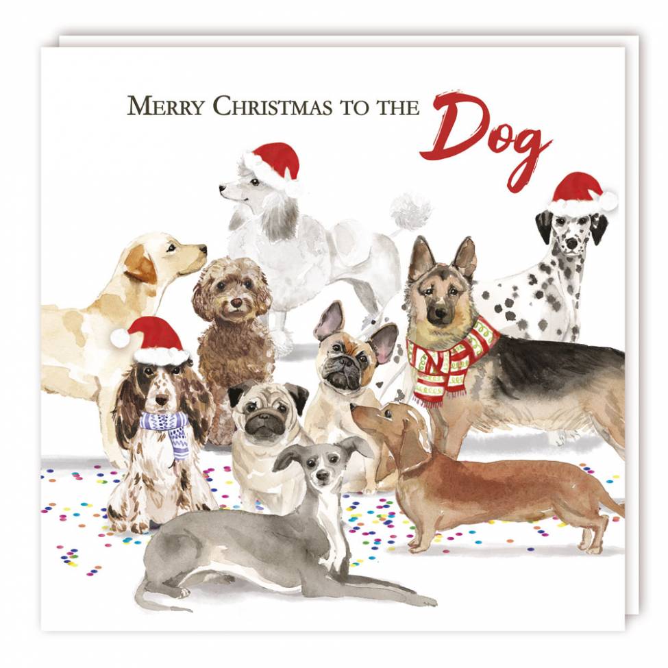 Merry Christmas To The Dog Glitter Finish Xmas And New Year Greeting Card - XS461