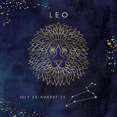 ♌ LEO the Lion July 23 - August 22 Astrological Zodiac Sign Foiled Greeting Card by Kingfisher