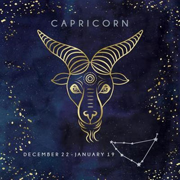 ♑ CAPRICORN the Goat December 22 - January 19 Astrological Zodiac Sign Soft Matt Foiled Greeting Card by Kingfisher