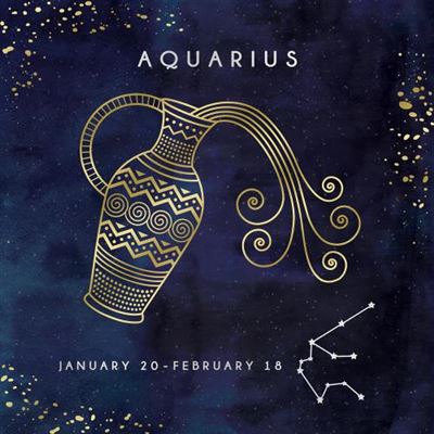 ♒ AQUARIUS the Water Bearer January 20 - February 18 Astrological Zodiac Sign Soft Matt Foiled Greeting Card by Kingfisher