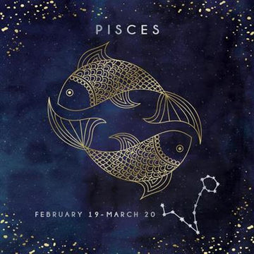 ♓ PISCES the Fish February 19 - March 20 Astrological Zodiac Sign Soft Matt Foiled Greeting Card by Kingfisher