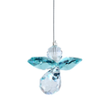 December Birthstone Blue Zircon Crystal Guardian Angel Hanging Charm