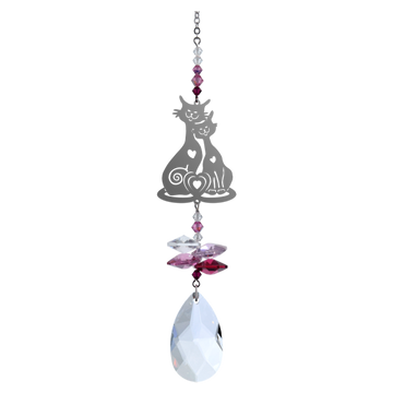 Cats In Love Fantasy Hanging Swarovski Sun-catcher Embellished with Crystals from Swarovski®