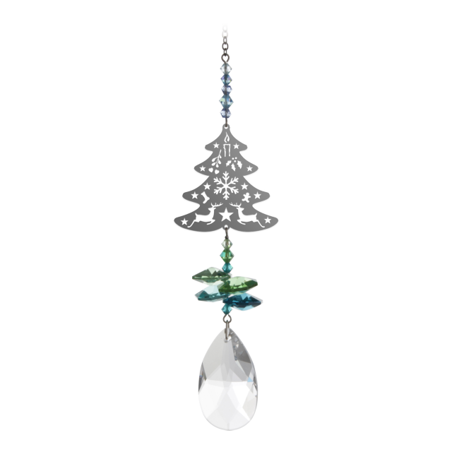 Christmas Tree Festive Xmas Edition Hanging Fantasy Charm Sun-Catcher Embellished with Swarovski® Crystal