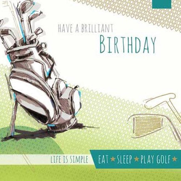 Time For Golf - Eat Sleep Play - Brilliant  Birthday Greeting Card (II0855)