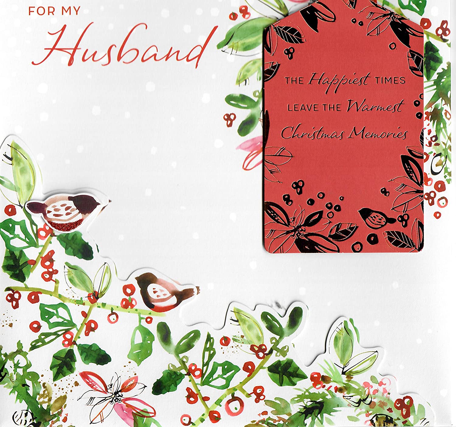 For My Husband Warmest Christmas Memories Medium Square Festive Xmas Card