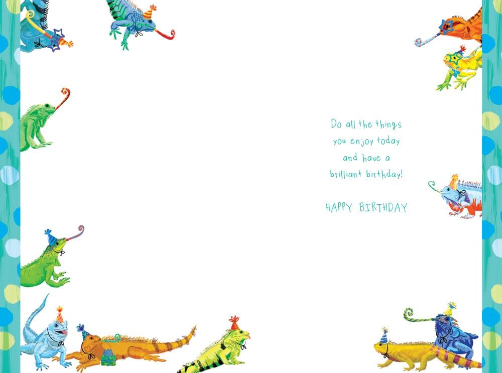 Grandson 12th Birthday Card Age 12 Iguana Lizard Printed Insert Lovely Verse 