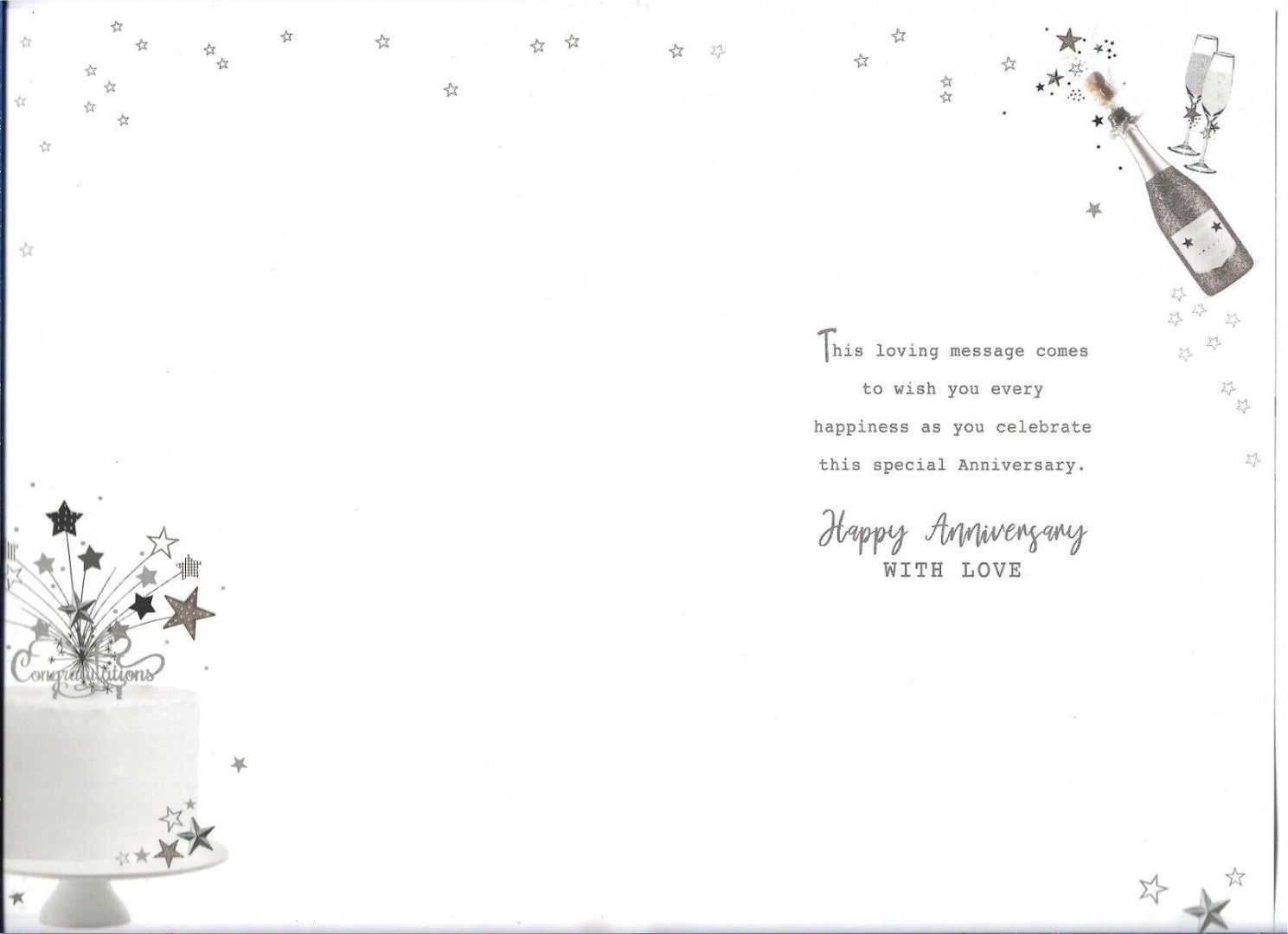 Wonderful Mum and Dad on Your Platinum Anniversary 70th Cake Champagne Silver Foil Art Greeting Card