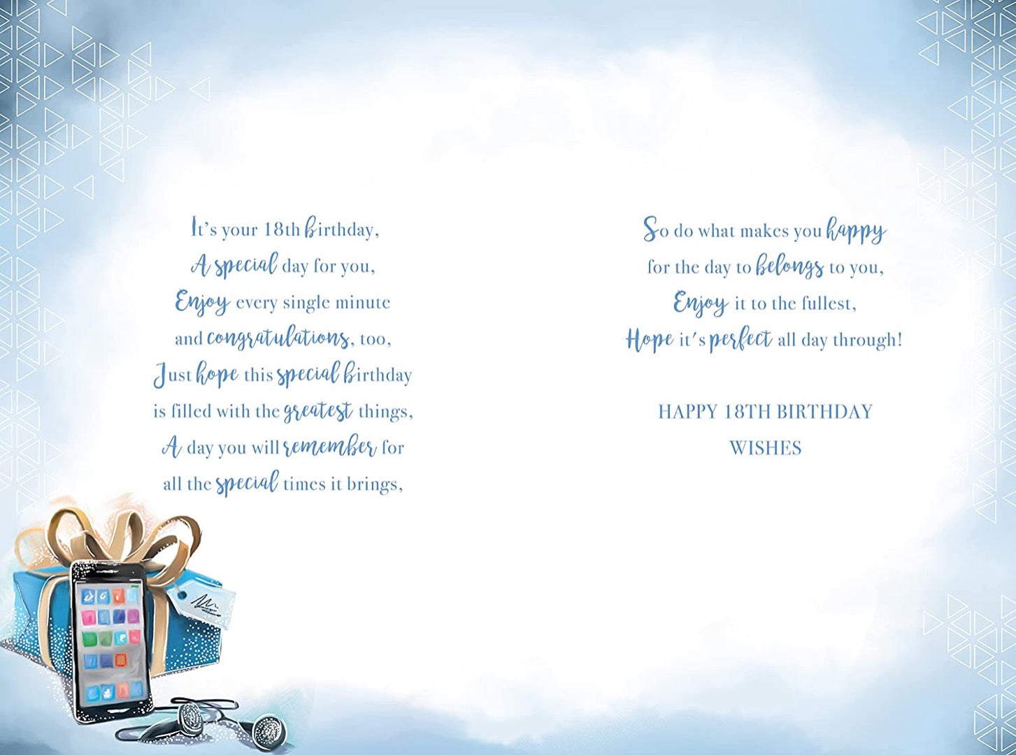 Special Nephew Today You're 18 Teenager 18th Birthday Mobile Phone Earphones Gift Silver Foil Greeting Card