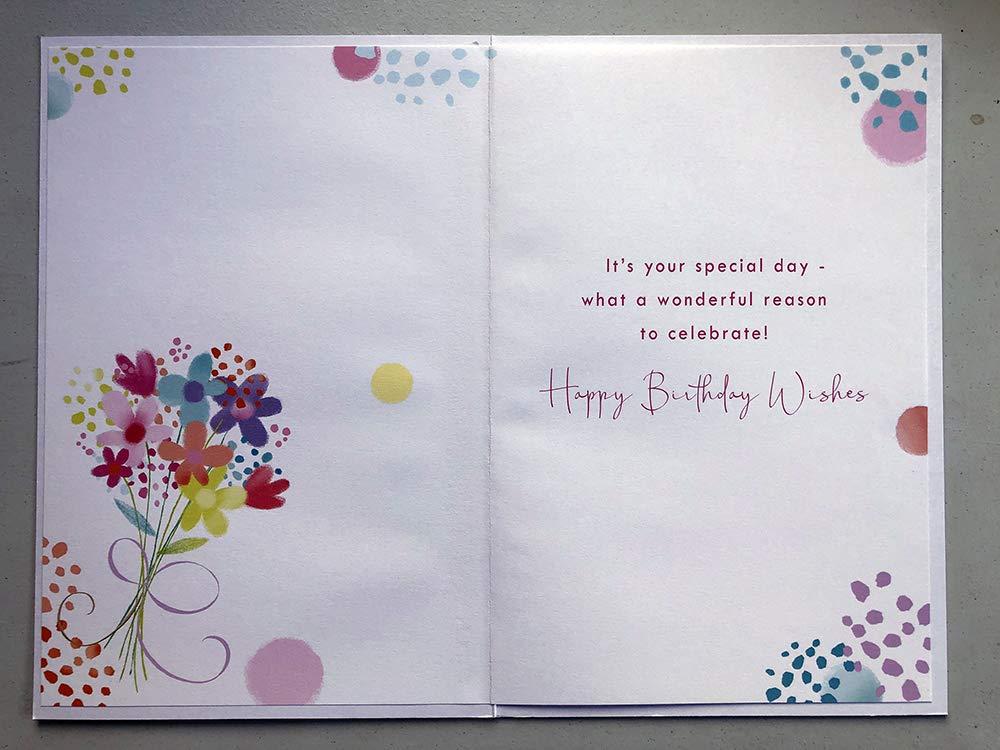 Sister 70th 70 Bright Bunch of Flowers Design Happy Birthday Card Lovely Verse