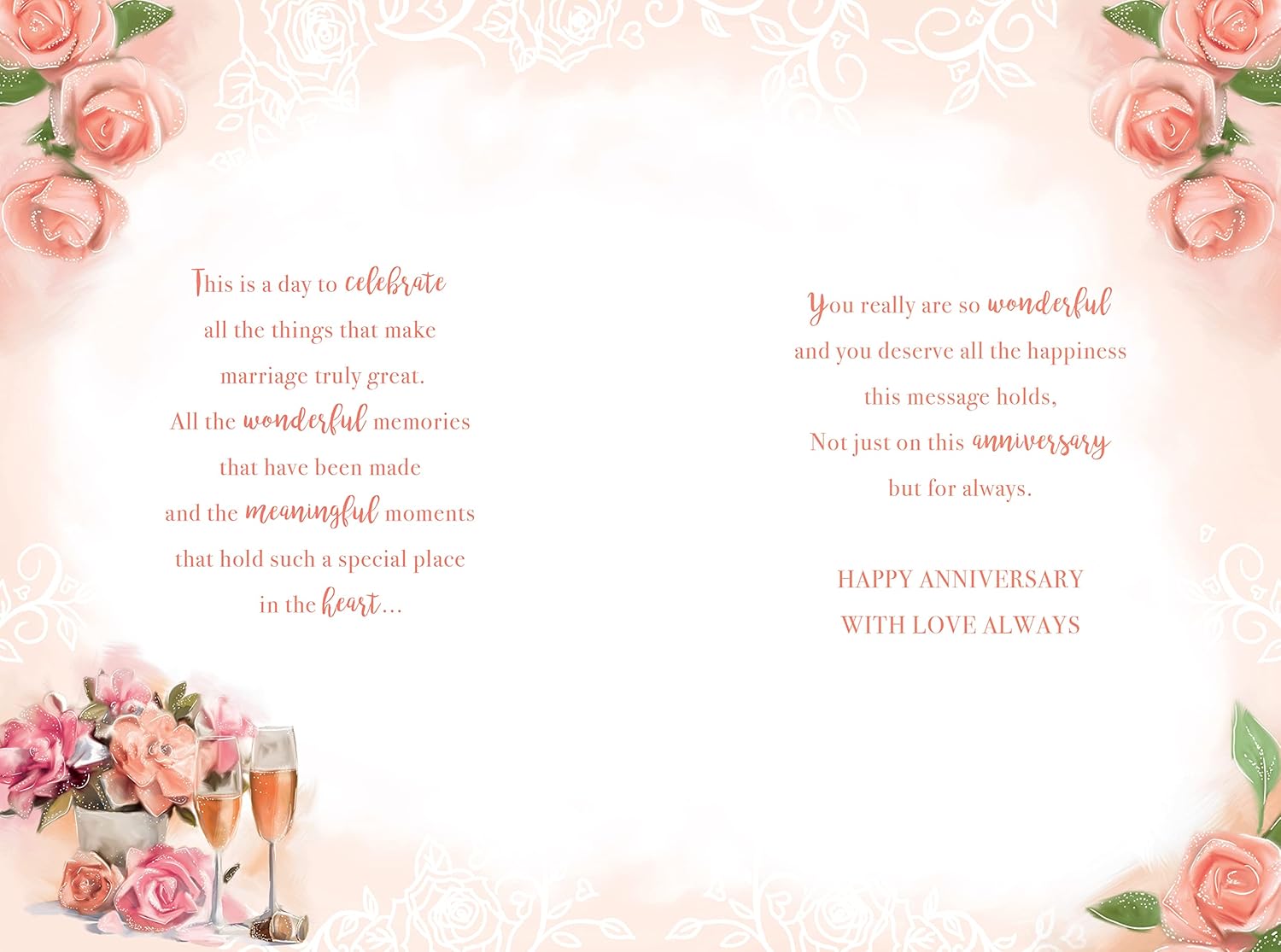For My Wife on Our Coral Anniversary 35th Champagne Rose Gold Foil Greeting Card
