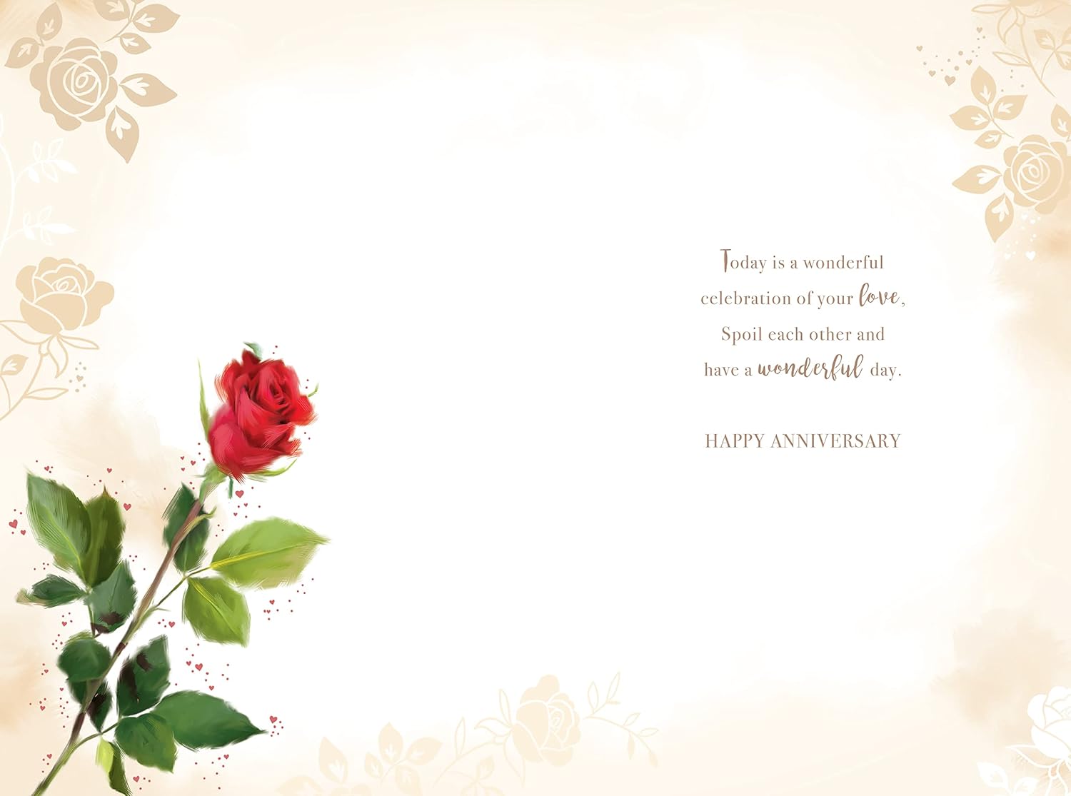 For A Special Mum and Dad on Your Ruby Anniversary With Love 40th Red Rose Stem Foil Art Greeting Card