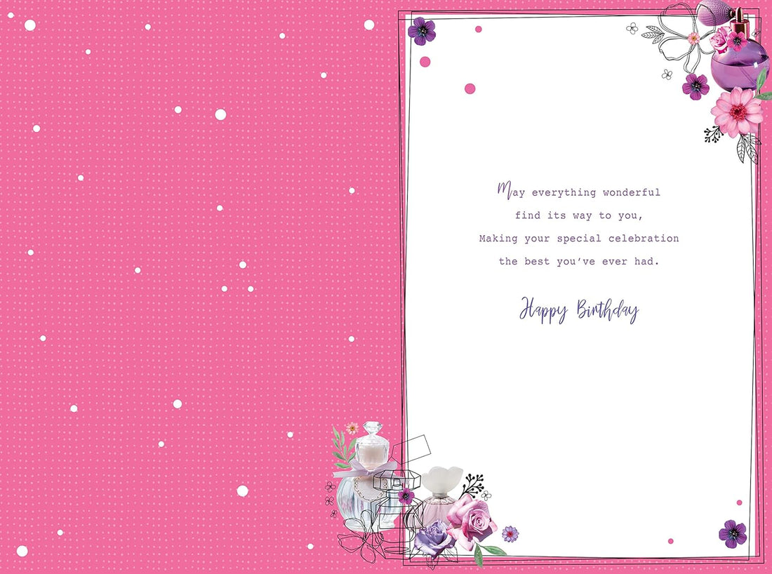 Wonderful Granddaughter 18 Special Birthday Teenager 18th Perfume Roses Floral Gold Foil Greeting Card