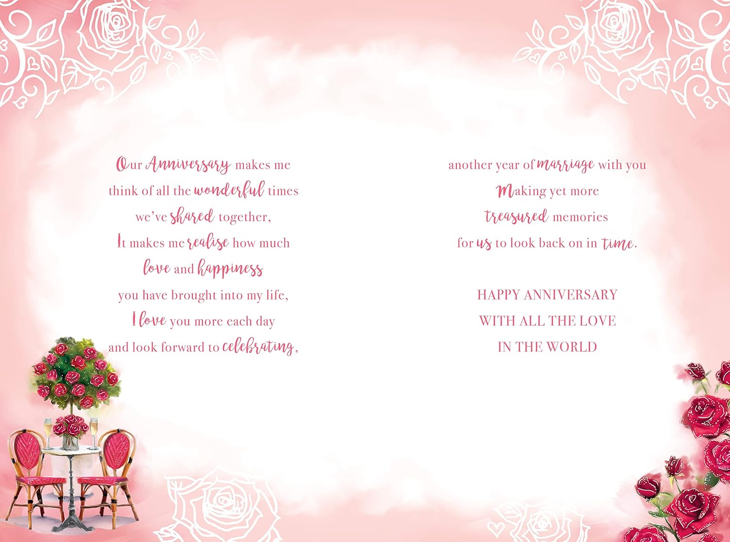 For My Wonderful Wife on Our Ruby Anniversary 40th Champagne Rose Red Foil Greeting Card