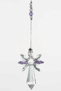 June Birthstone Light Amethyst Crystal Large Guardian Angel Hanging Charm