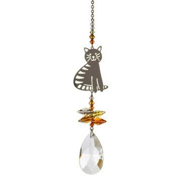 Marmalade Siting Cat Fantasy Hanging Swarovski Sun-catcher Embellished with Crystals from Swarovski®