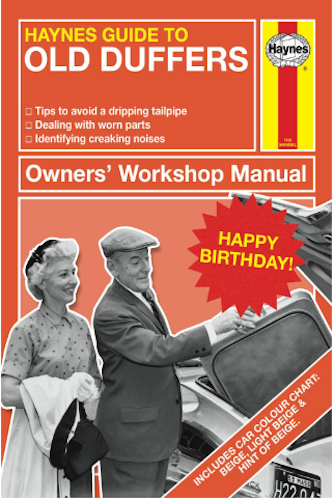 Haynes Guide To 'Old Duffers' Happy Birthday Card