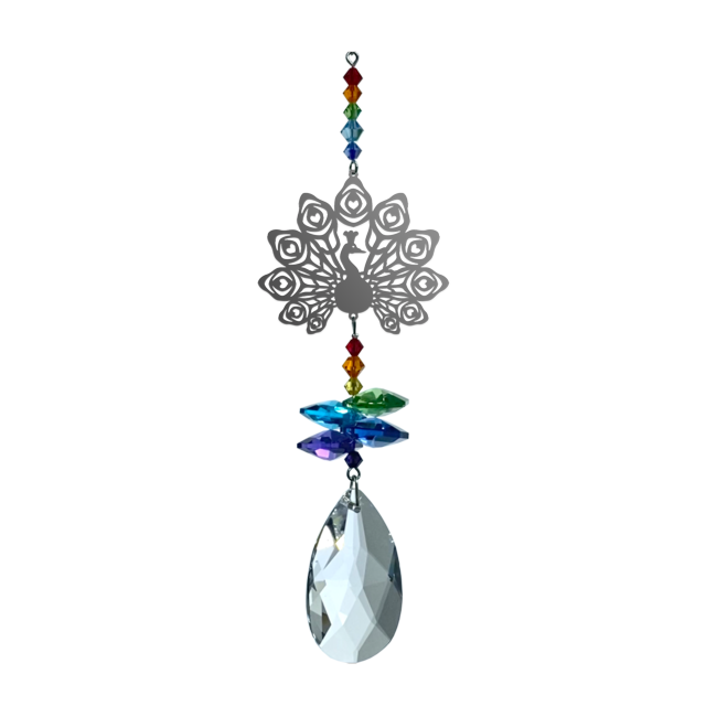 Peacock Prismatic Fantasy Hanging Swarovski Sun-catcher Embellished with Crystals from Swarovski®