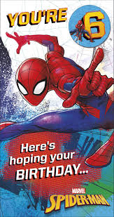 Spider-Man You're 6 Birthday Card 