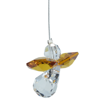 November Birthstone Topaz Crystal Guardian Angel Hanging Charm