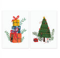 Contemporary Xmas Tree & Presents Stack - 20 Premium Christmas Cards in 2 Designs