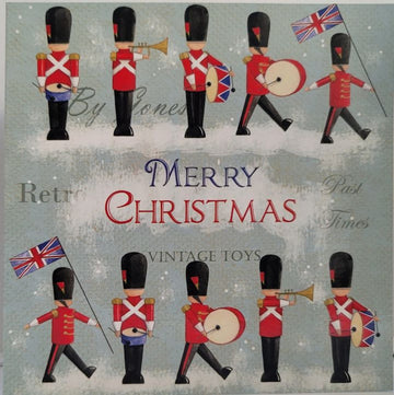 Vintage Toy Soldiers Art Single Christmas and New Year Greeting Card