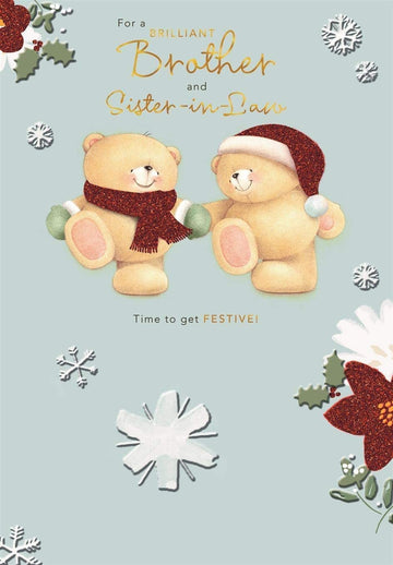 Forever Friends Brilliant Brother & Sister In Law Festive Christmas Card