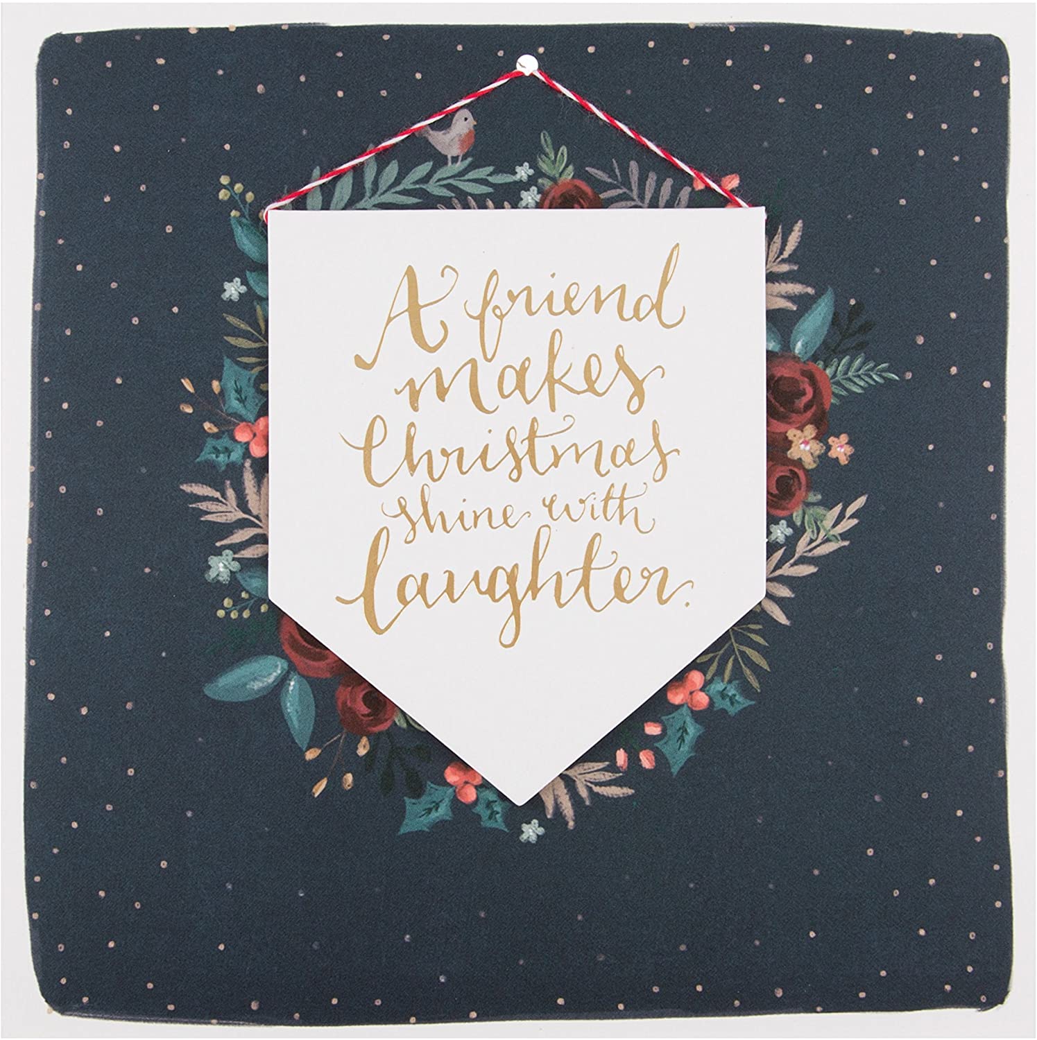 Hallmark Medium Friend "Shine With Laughter" Festive Christmas Card