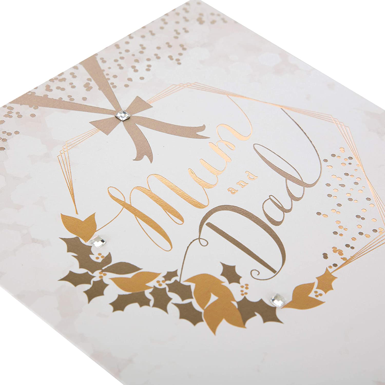 Hallmark Mum and Dad Medium Beautiful Christmas Card 'Happy New Year'