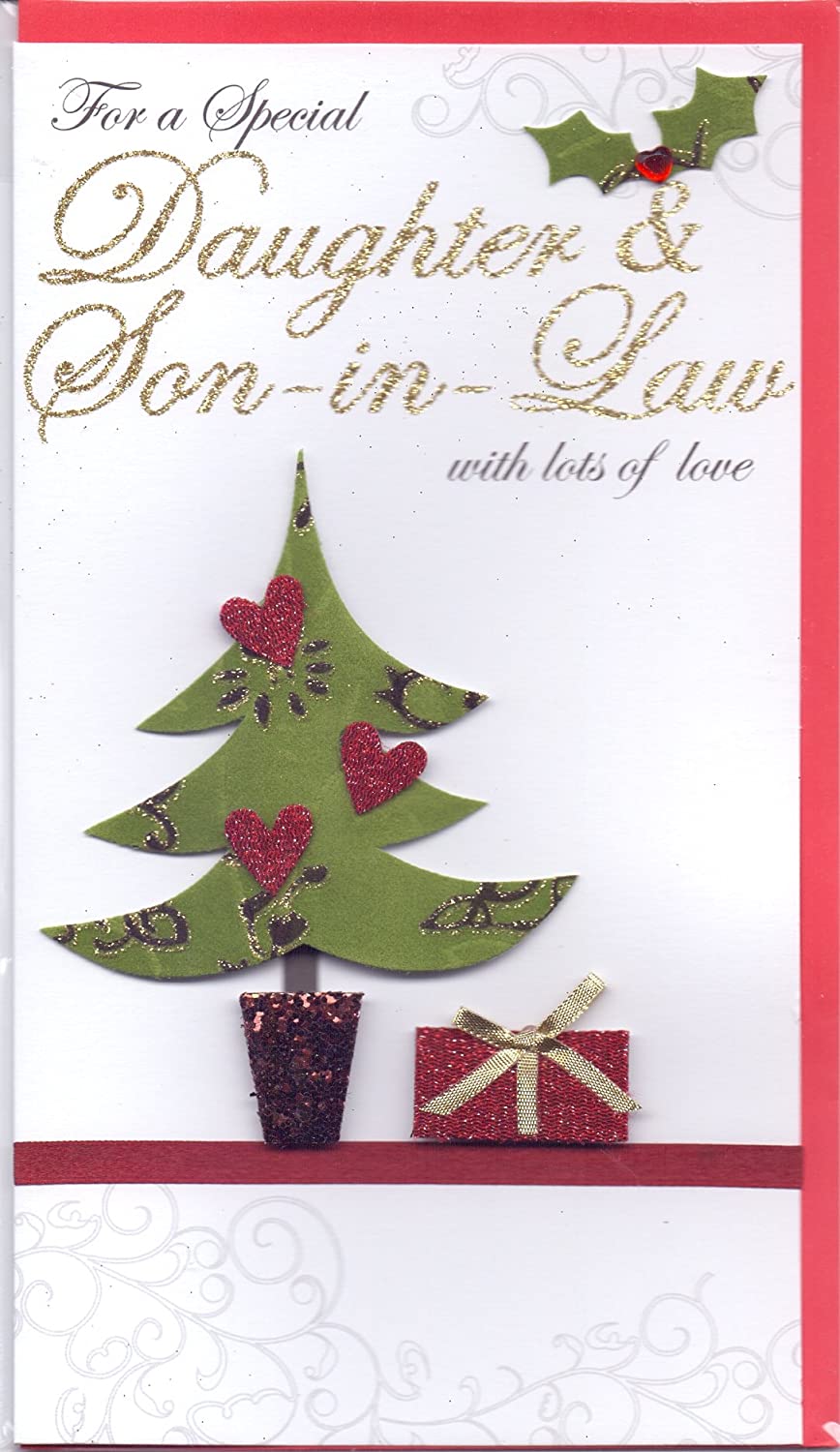 For A Special Daughter & Son-in-Law, With Lots Of Love - Handmade Christmas Card