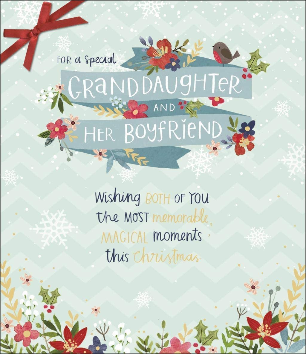 For A Special Granddaughter and Her Boyfriend Christmas Greeting Card